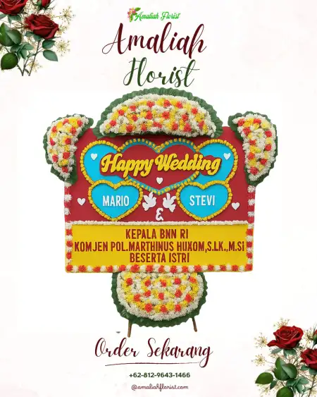 Papan Bunga Pernikahan Terong